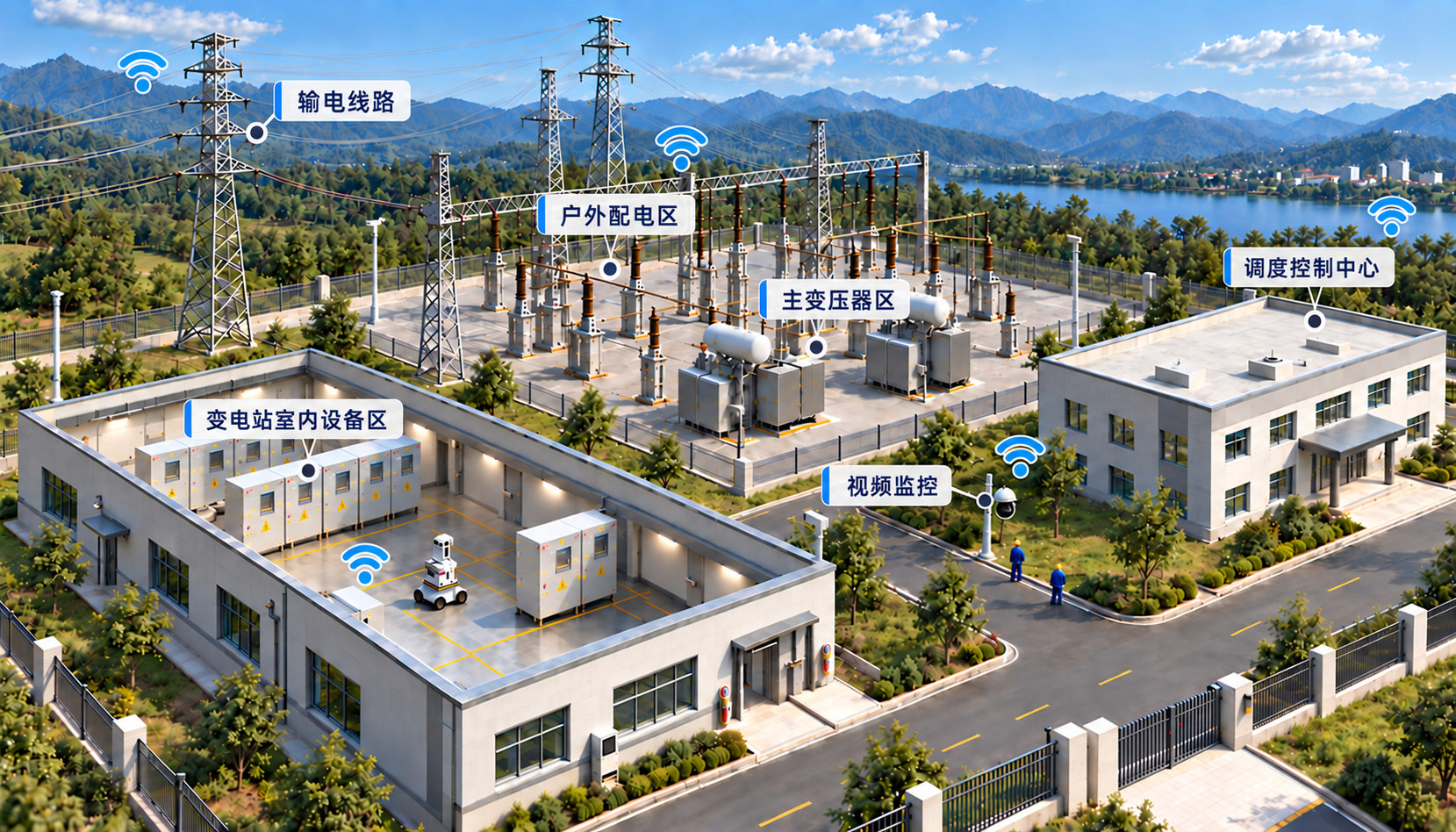 能源电力无线解决方案架构示意