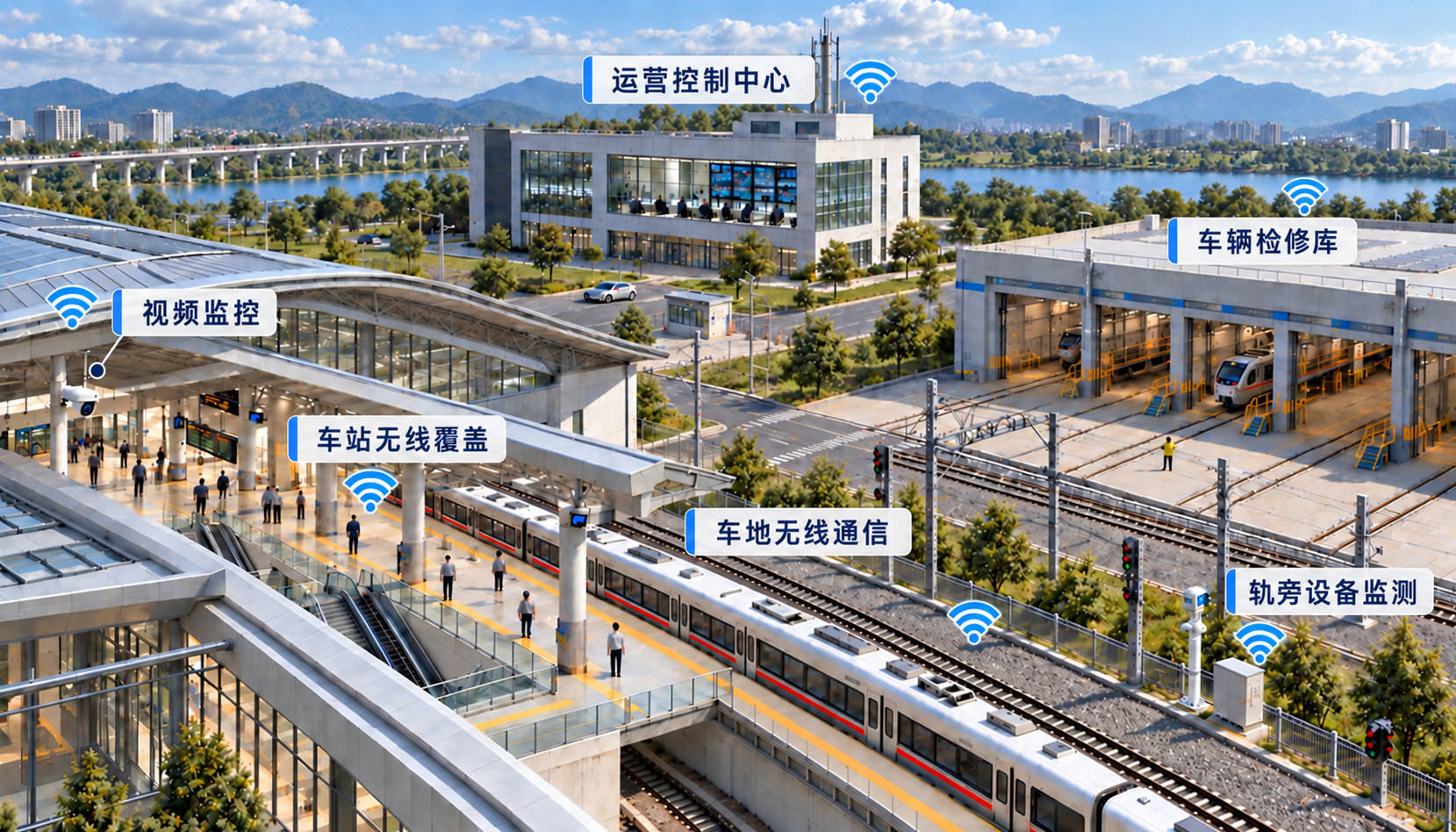 轨道交通无线解决方案架构示意